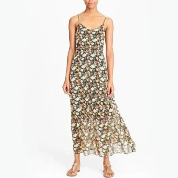 J. Crew Mercantile Sweet Pea Floral Sleeveless Tiered Maxi Dress Sundress Sz 14 - Picture 4 of 16